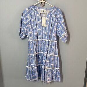 Blue Floral Mini Dress